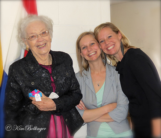 Sarah, Abi and Grandma Bollinger - April 205