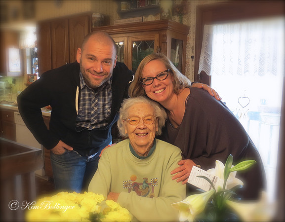 Tony, Sarah & Grandma Bollinger - April 2015