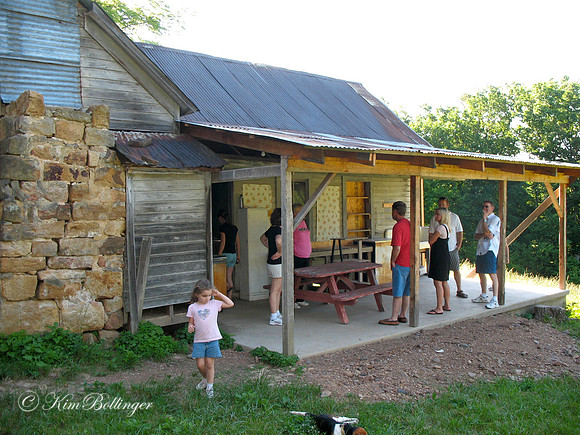 Family down at the cabin on my uncle Lindell's farm near Fredericktown MO