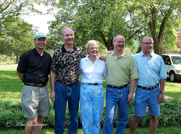 My husband's mom and her boys, Art, Brian, Doris, Scott & Guy